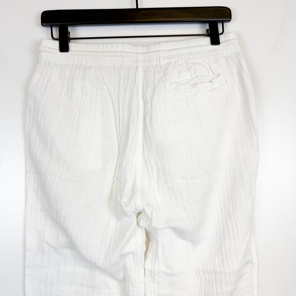 Faherty Organic Cotton Gauze Pull-On White Pants High Rise 26” - S - Picture 6 of 10